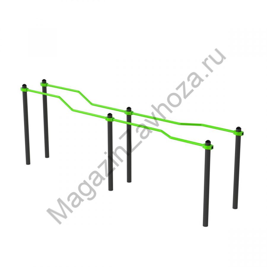 W360 GTO Брусья разноуровневые изогнутые (подходит ОВЗ) Zavodsporta