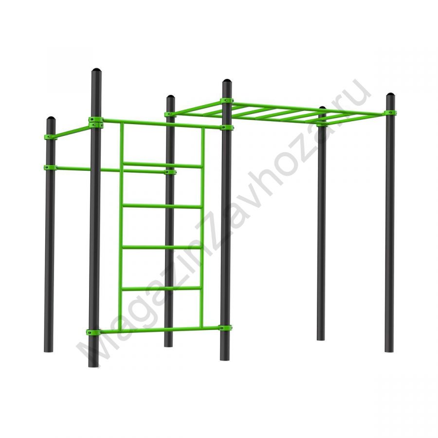 W218 Воркаут (3 перекладины, шведская стенка, рукоход классический) Zavodsporta