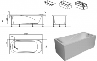 Гидромассажная ванна Kolpa San String 170 (Стринг) 170x75 схема 1