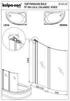 Шторка для ванной Kolpa San SOLE TP 104 (Сол ТП 104) схема 2