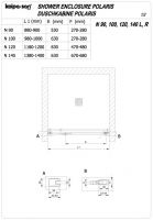 Распашная душевая дверь в нишу Kolpa San POLARIS N R схема 2