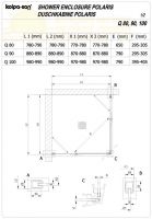 Квадратный душевой уголок Kolpa San POLARIS Q 5153 с двойной дверью схема 2