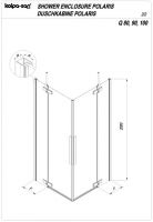 Квадратный душевой уголок Kolpa San POLARIS Q 5153 с двойной дверью схема 3