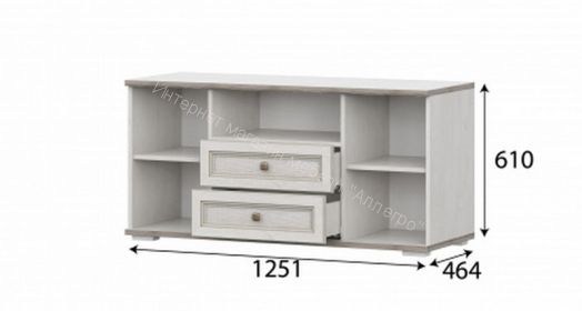 Тумба Александрия ТБ-107 (1250 мм) с 2 ящиками и нишей