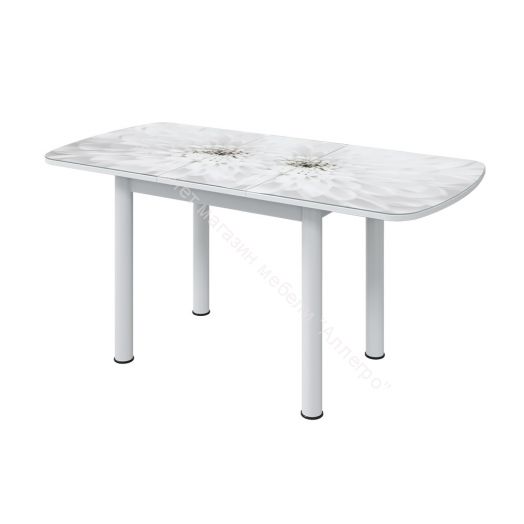 Стол "Бостон 3" раздвижной (Флоренс/Брифинг белые)