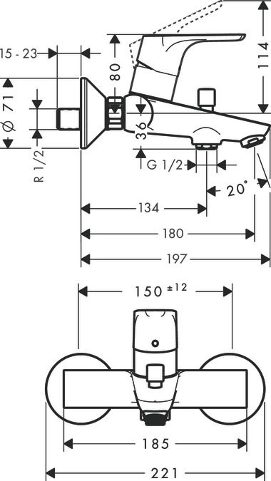 Смеситель Hansgrohe Focus для ванны с душем 31940000 ФОТО