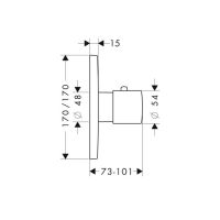 Смеситель Hansgrohe AXOR Citterio M Highflow для душа 34716000 схема 1