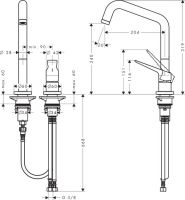 Смеситель Hansgrohe AXOR Citterio M для кухни 34820800 схема 1