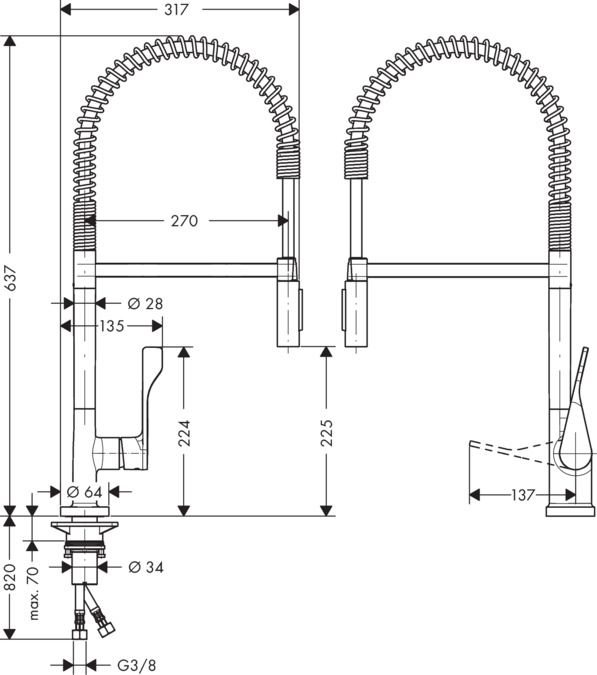 Смеситель Hansgrohe AXOR Citterio для кухни 39840000 ФОТО