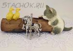 Брошь "Карусельная лошадка" цвет серебра (Danecraft США)