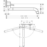 Смеситель Hansgrohe AXOR Uno для кухни 38815000 схема 1