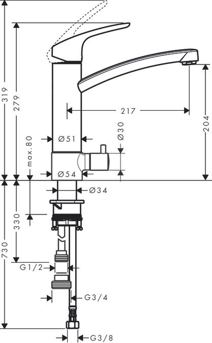 Смеситель Hansgrohe Focus для кухни 31803000 ФОТО