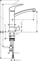 Смеситель Hansgrohe Focus для кухни 31803000 схема 1