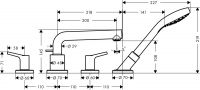 Смеситель Hansgrohe Talis S для ванны с душем 72418000 схема 1