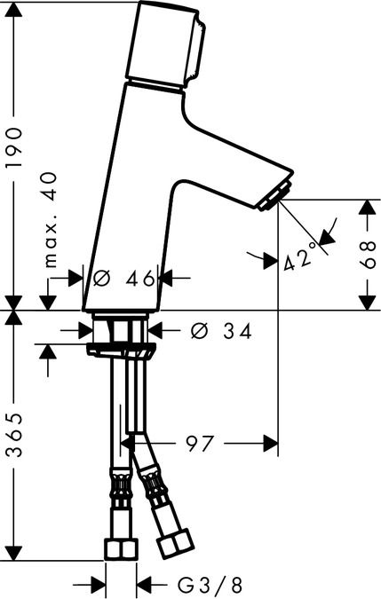 Смеситель Hansgrohe Talis Select S для раковины 72041000 схема 1