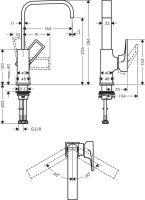 Смеситель Hansgrohe Metropol для раковины 74511000 схема 1