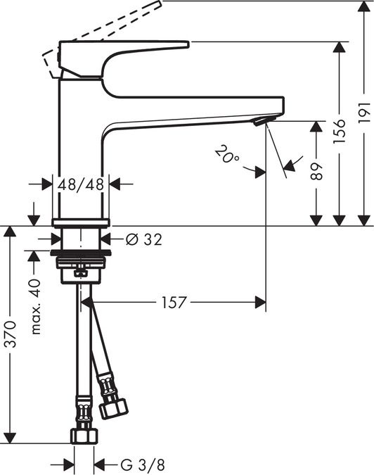 Смеситель Hansgrohe Metropol для раковины 74502000 схема 1