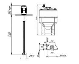 Емкость ФМ 1000л c пропеллерной мешалкой