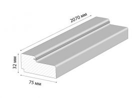 Погонажное Изделие Брус Коробочный Triadoors Gloss 32х75х2070 мм Телескопический с Уплотнителем / Триадорс