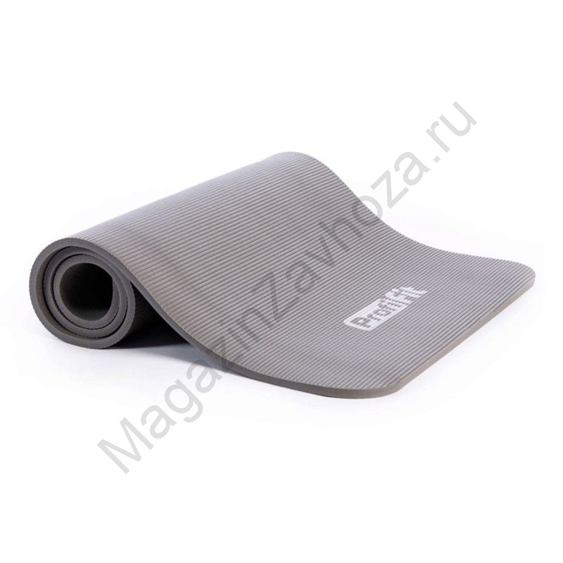 Коврик для фитнеса PROFI-FIT ,12 мм,СОФТ ЛАЙН (серый)