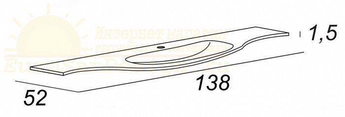 Стеклянная раковина с одной чашей Cezares 82411 138х52 ФОТО