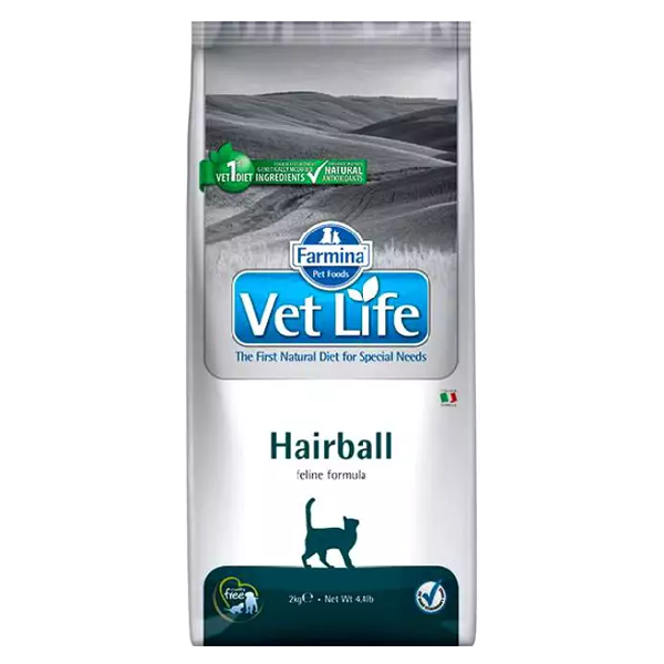 Сухой корм для кошек Farmina Vet Life Hairball диета для выведения волосяных комочков