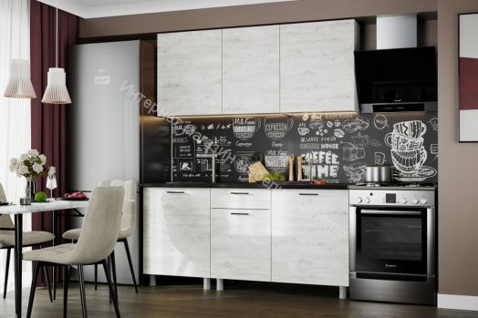 Кухонный гарнитур "Лаванда" 1,7 м со столешницей Серия 2 (Сосна Санторини светлый)