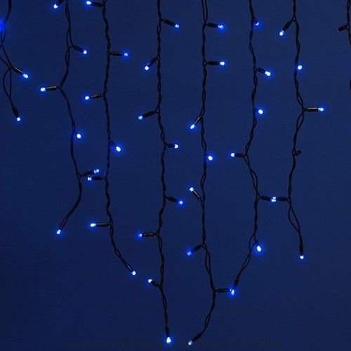 Гирлянда-бахрома ул. ULD-B3010-200/TBK (мерц) 200LED синий 3м/32н до 70см, 9W соед. 6мод IP67 Uniel