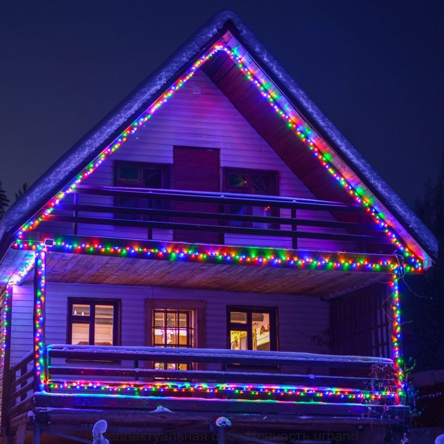 Гирлянда-нить ул. 200LED разноцв. 20м., мерц.