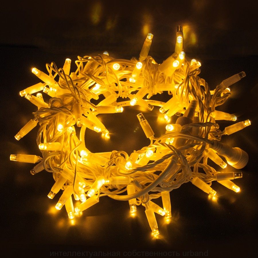 Гирлянда-нить ул. 200LED теплый белый 20м., мерц.