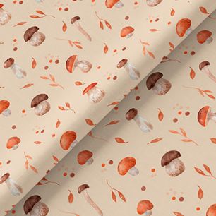 Хлопок -  Грибочки горошек на бежевом 50х37 см limit