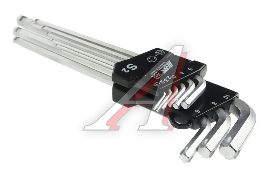 Набор ключей шестигранных удлиненных с шаром для поврежденного крепежа 9 предметов JTC