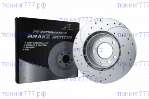 Диски тормозные передние, Alpha Brakes, перфорация и насечки для Land Rover