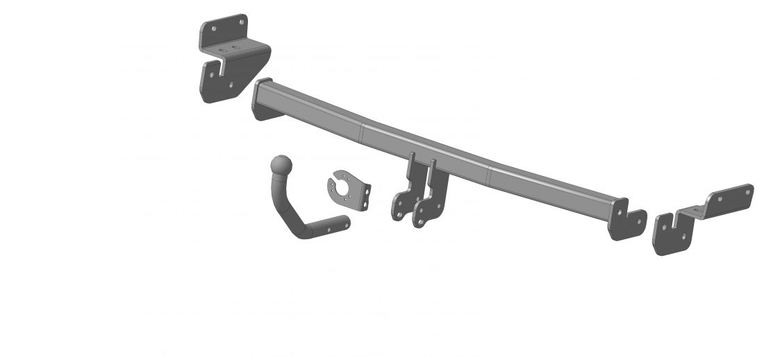 Фаркоп Hyundai Solaris / Kia Rio седан/хетчбек 2010-2017 твердое крепление шара