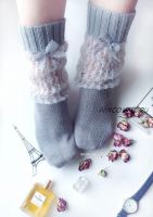 [pinkishlife_knit] Носки 'Мечтать о Париже'