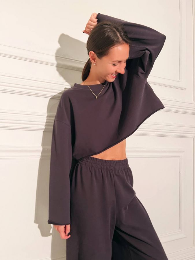 Брюки оверсайз графит