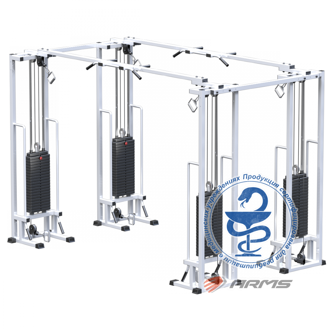 Двойной кроссовер на базе реабилитационного тренажера (стек 4х100кг) AR083.4х100
