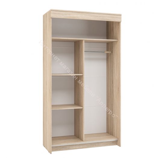 Шкаф купе "Бассо" 1,0 с зеркалом (Дуб сонома/Белый)
