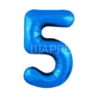 Цифра "5" Slim, синий