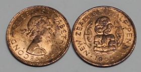 Новая Зеландия 1/2 пенни 1965 год XF-UNC