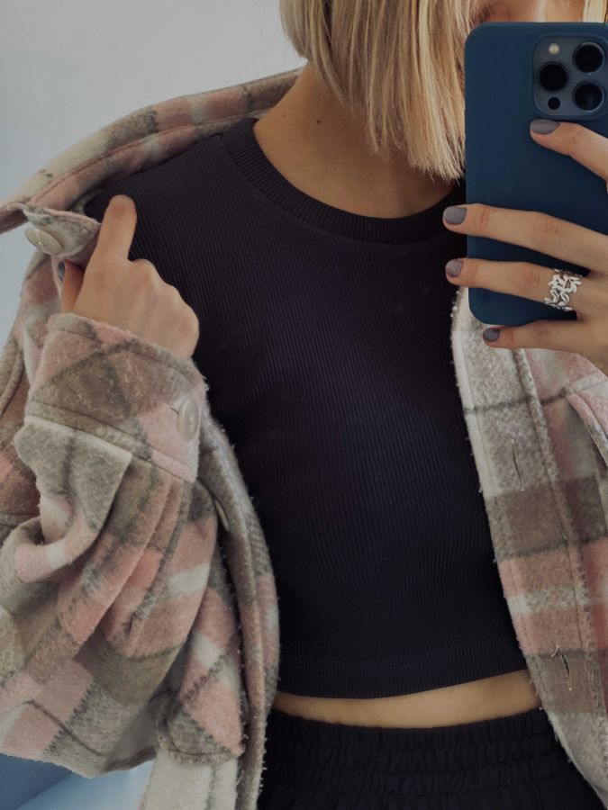 Топ укороченный в рубчик