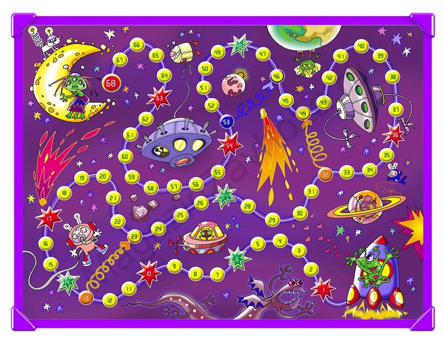 Панель 52 х 70 см детского игрового столика для игры ходилки фиолетовая с повышенной защитой от механических воздействий синяя