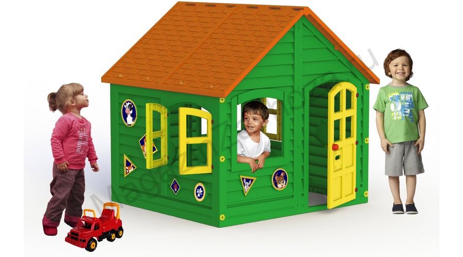 Домик зелено-оранжевый 120x120 см