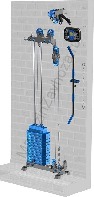 Блоковый тренажер пристенный Leco-IT Pro+