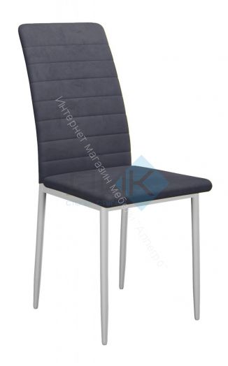 Стул DikLine ТЕКС каркас белый/ткань микровелюр B28 ANTRACITE