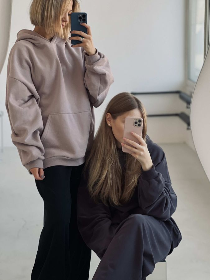 Худи оверсайз в цвете графит