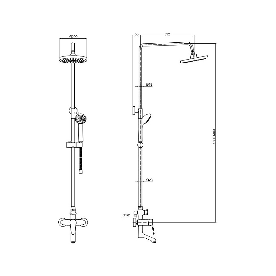 Душевая система Bravat Eco F6111147C-A-RUS ФОТО