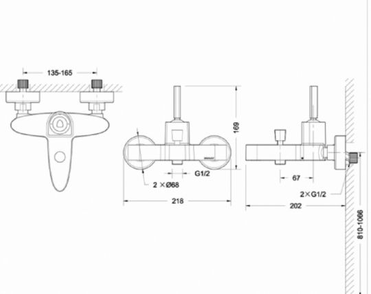 Смеситель Bravat Spring для ванны F679113C-01 схема 2