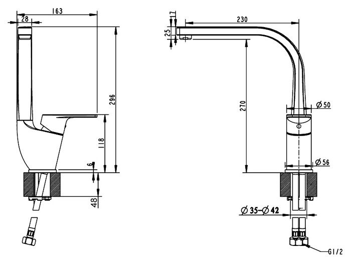 Смеситель для кухни Bravat Line F75299C-2 ФОТО