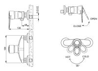 Смеситель Bravat Loop для душа F9124182CP-01-RUS схема 2